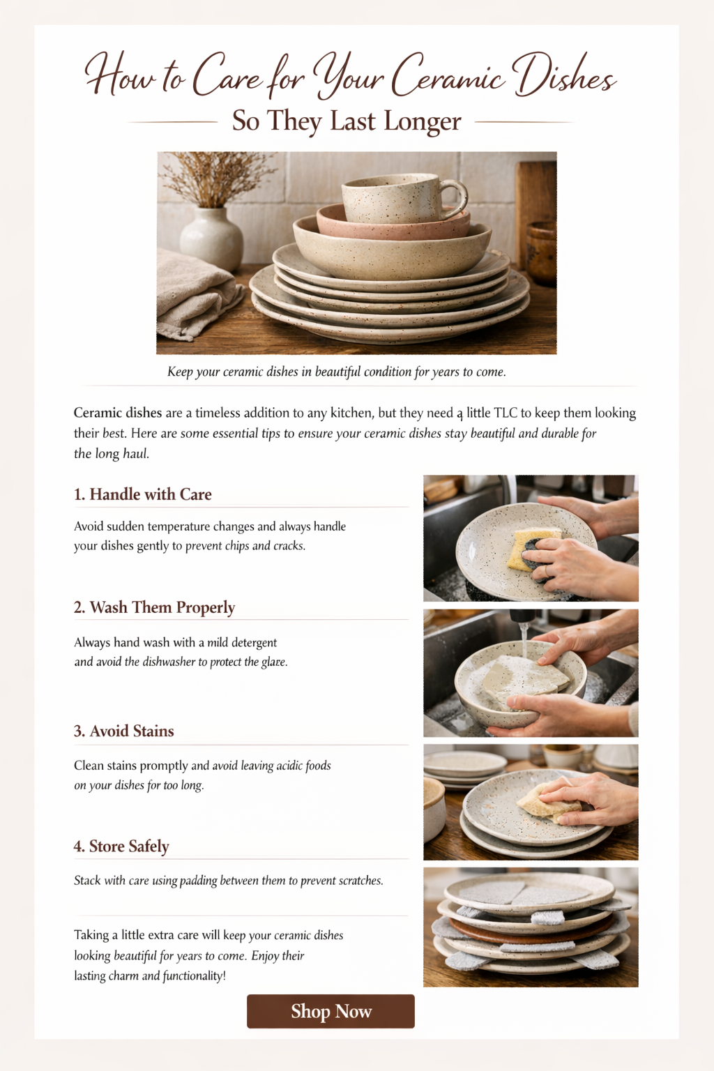 How to Care for Your Ceramic Dishes So They Last Longer