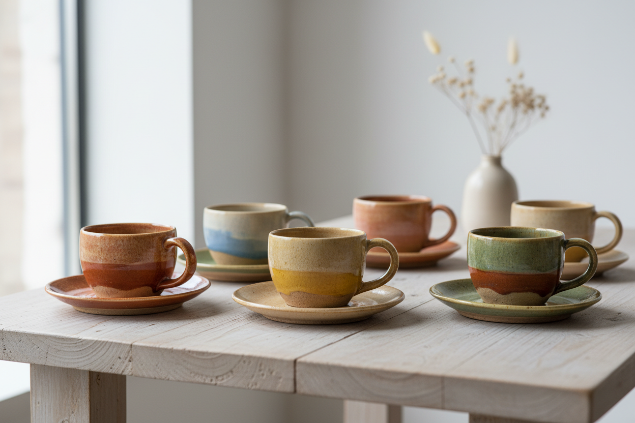 Ceramic Coffee Cups & Saucers