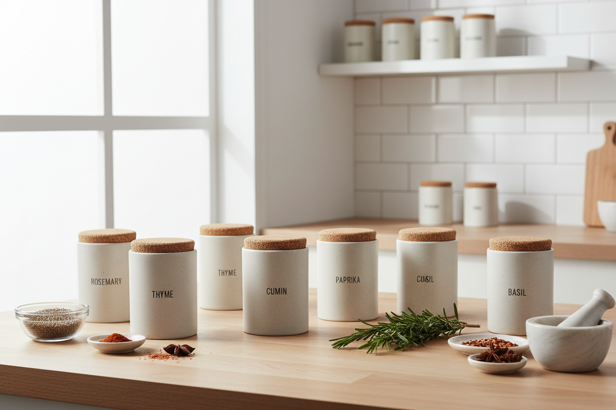 Ceramic spice jars