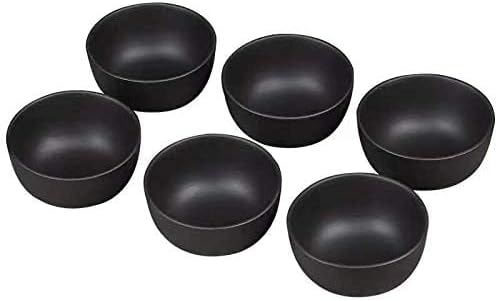 Purple Sand Mini Tea Tasting Cup Set of 6 - Kung Fu Tea Cup, Ceramic, Black