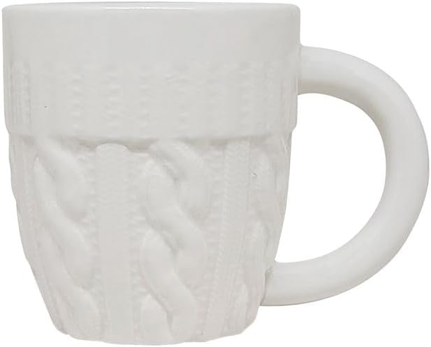 Sweet Water Decor Cream Sweater Coffee Mug, 17oz Ceramic Christmas Mug, Dishwasher & Microwave Safe, Large Holiday Winter Cup for Coffee, Tea & Hot Chocolate, Stocking Stuffer Gifts for Women