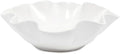 White Ceramic Wavy Edge Decorative Bowl - Modern Organic Sculptural Centerpiece for Coffee Table, Irregular Ripple Rim Display Bowl, Minimalist Home Decor Accent for Living Room Entryway 3.5H X 12D