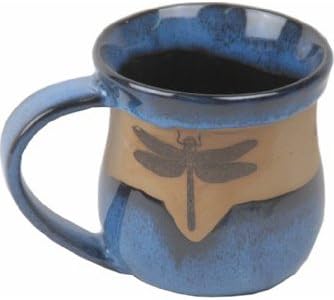 ALWAYS AZUL POTTERY Dragonfly Mug in Real Blue Glaze - Handmade Ceramic Coffee Mug - Stylish and Unique Handcrafted Artistic Drinkware - Polished Clay Cups, Great for Coffee, Tea, and Art Lovers