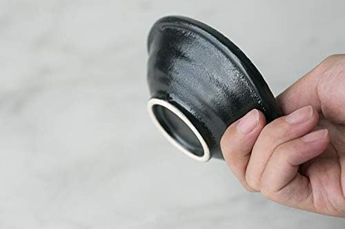 3.5 Inch Simple Style Single Color Stylish Design Multipurpose Porcelain Side Dish Bowl Seasoning Dishes Soy Dipping Sauce Dishes-Set of 5-Black