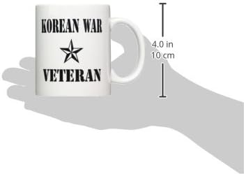 3dRose Korean War Veteran, Black and White 11oz Mug