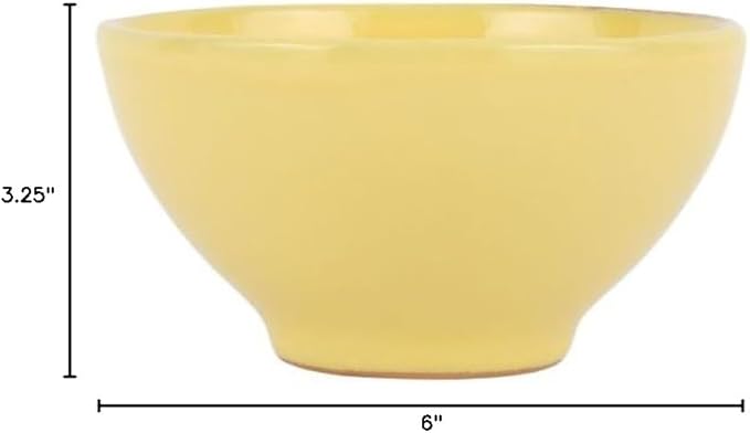 VIETRI Cucina Fresca Saffron Soup/Cereal Bowl, 6-Inch, Made Of Earthenware Kitchen Dinnerware