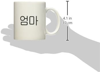 3dRose mug_193661_1 Oma Word for Mom in Korean Script Mother in Different Languages Ceramic Mug, 11-Ounce