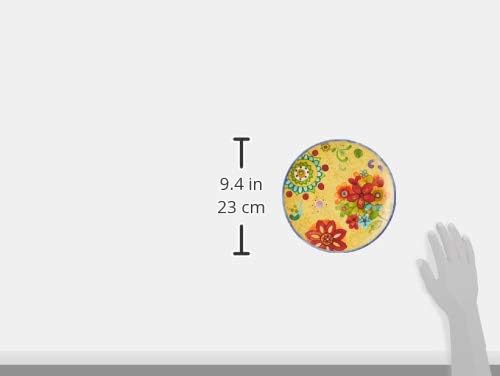 Tunisian Sunset 8.75" Ceramic Salad & Dessert Plates, Set of 4 – Assorted Multicolor Boho Designs, Folk-Inspired Plates for Appetizers, Snacks, Brunch & Everyday Eclectic Dining