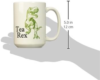 3dRose mug_193320_2 Tea Rex Ceramic Mug, 15-Ounce