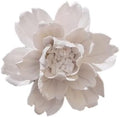 3.54" Peony Ceramic Flower Wall Art, Artificial 3D Flower Wall Art, Handmade 3D Wall Art Hanging Sculpture, Porcelain Flower Wall Decoration for Home Office Decor (White)