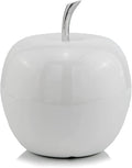 Modern Day Accents 3772 Manzana XL White Apple, Fruit Decor, Teacher Gifts, School, Teacher Decor, Apple Gifts, Office Desk Decor, Home Decor, White, Silver Stem, Sculpture, Aluminum, 11" Lx11 Wx13 H