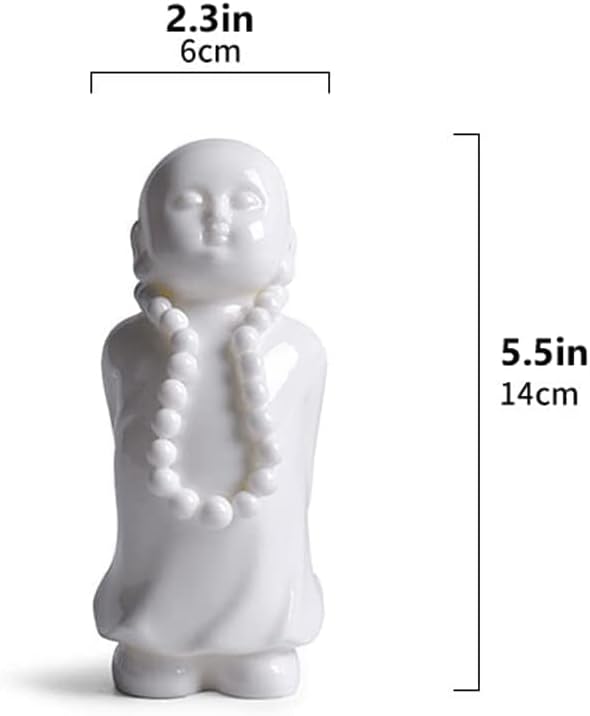 Buddha Statue,Buddha Statues for Home 5.5" Ceramic Buddha Statue Mini Standing Buddha Figurine and Sculpture for Feng Shui Home Decor, Asian Yoga Zen Indoor Decor Praying Buddha Statue