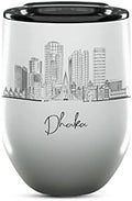 Jakarta Skyline Wine Tumbler, Asia Skyline 12oz Wine Tumbler, Custom Wine Tumblers Gift For Birthday, Spill Resistant Tumblers for Women, Personalized Wine Tumbler