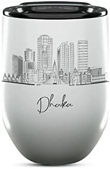 Jakarta Skyline Wine Tumbler, Asia Skyline 12oz Wine Tumbler, Custom Wine Tumblers Gift For Birthday, Spill Resistant Tumblers for Women, Personalized Wine Tumbler
