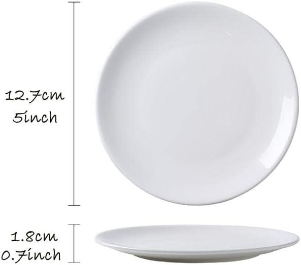 Porcelain Appetizer Plates Set of 3, 5 Inch White Dessert Salad Plates, Small Dinner Plates for Sides Snack Sauce, Kitchen Ceramic Serving Dishes