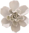 Ceramic Flower Wall Art, Artificial 3D Flower Wall Art, Handmade 3D Wall Art Hanging Sculpture, Porcelain Flower Wall Decoration for Home Office Decor (White,Jasmine Flower，3.54")