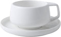 Luxury Ceramic Coffee Cup and Saucer Set, 8.45 fl oz, White, 5.91 x 3.35 inches