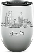 Jerusalem Skyline Wine Tumbler, Asia Skyline 12oz Wine Tumbler, Custom Wine Tumblers Gift For Birthday, Spill Resistant Tumblers for Women, Personalized Wine Tumbler