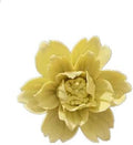 Ceramic Flower Wall Art, Artificial 3D Plant, Handmade 3D Wall Art Hanging Sculpture, Porcelain Flower Decoration for Home Office Decor (Yellow，Peony，2.76")