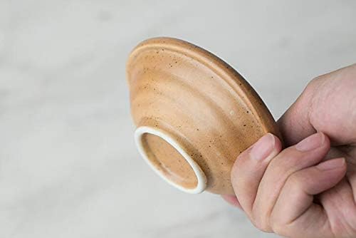 Colias Wing 3.5 Inch Simple Style Single Color Stylish Design Multipurpose Porcelain Side Dish Bowl Seasoning Dishes Soy Dipping Sauce Dishes-Set of 5-Brown