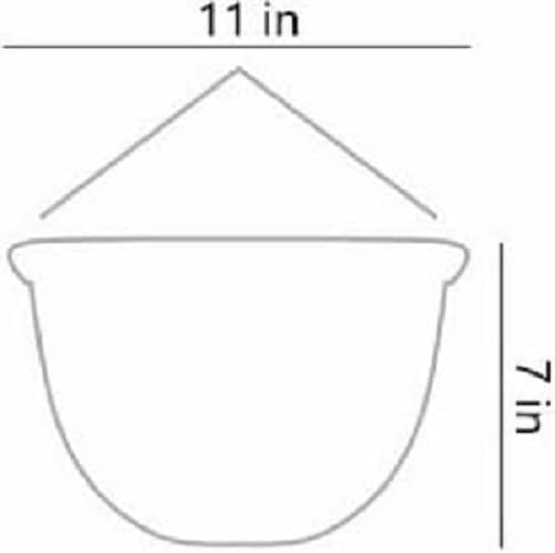 The HC Companies 11 Inch Hanging Metallic Planter - Round Hanging Basket for Indoor Outdoor Plants, Pewter