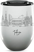 Tokyo Skyline Wine Tumbler, Asia Skyline 12oz Wine Tumbler, Custom Wine Tumblers Gift For Birthday, Spill Resistant Tumblers for Women, Personalized Wine Tumbler