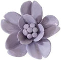 Ceramic Flower Wall Art, Artificial 3D Flower Wall Art, Handmade 3D Wall Art Hanging Sculpture, Porcelain Flower Wall Decoration for Home Office Decor (Purple，Snow Lotus，2.76")
