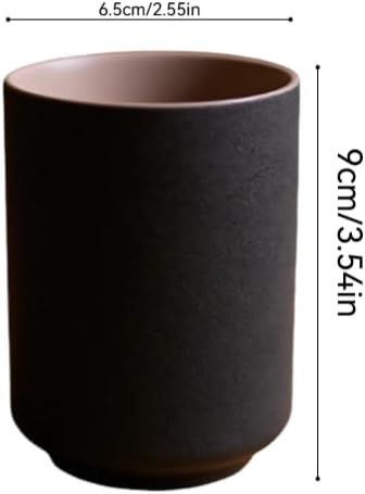 Japanese simple black style, tea cup, holder, handleless ceramic mug, coffee cups