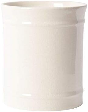 SZUAH Kitchen Ceramic Utensil Holder, Perfect Capacity Utensil Crock, for Kitchen Counter top & Dining Table (Cream, 5.0" x 5.0" x 5.8")