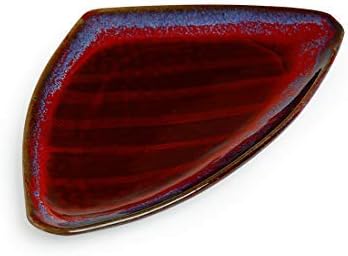 Western Eiderdown Presents Crimson Triangular' Hand Glazed Studio Pottery Ceramic Snacks Starters Serving Platter #Aport-164