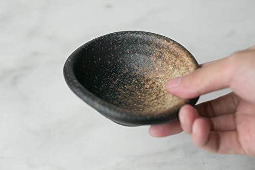 Colias Wing 3.5 Inch Retro Style Black&White Stylish Design Multipurpose Porcelain Side Dish Bowl Seasoning Dishes Soy Dipping Sauce Dishes-Set of 5