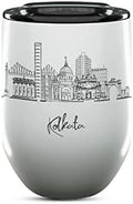 Kolkata Skyline Wine Tumbler, Asia Skyline 12oz Wine Tumbler, Custom Wine Tumblers Gift For Birthday, Spill Resistant Tumblers for Women, Personalized Wine Tumbler