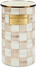 MACKENZIE-CHILDS Enamel Utensil Holder, Kitchen Utensil Holder for Countertop, Brown-and-White Mocha Check
