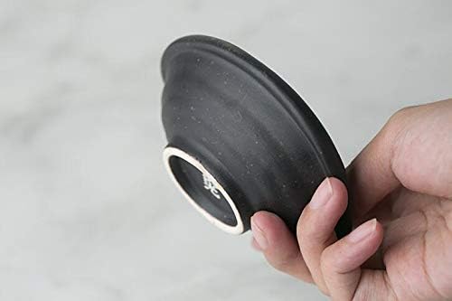 Colias Wing 3.5 Inch Retro Style Black&Beige Stylish Design Multipurpose Porcelain Side Dish Bowl Seasoning Dishes Soy Dipping Sauce Dishes-Set of 5