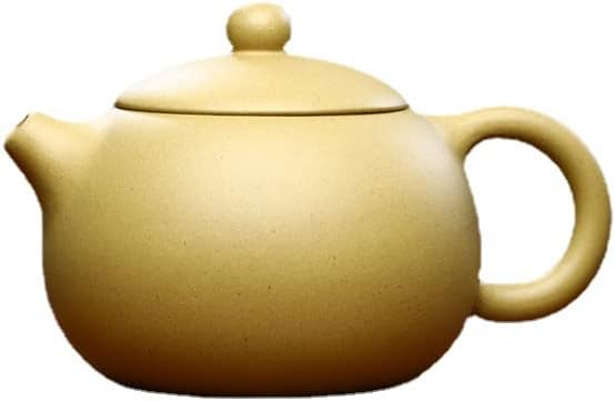 Xishi Teapot 15oz Chinese Zisha Clay Pot Ceramics Purple Sand Mud Kungfu Tea Set Kettle 9 Hole Filter (Yellow 450ml)