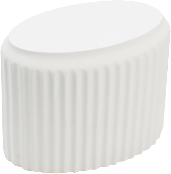 Oval-Shape Ceramic Toothbrush Holder Bathroom Supplies Organizer Accessory (4.4x2.3in White)