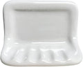 Tenedos White Glazed Ceramic Soap Dish Holder for Bathroom Wall – Bathroom Accessory Kit, Not for Flat Surface Installation, Mount with Tile Adhesion