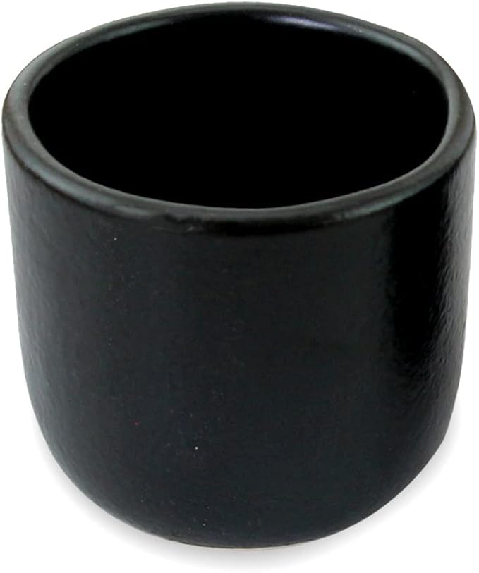 roro Handcrafted Matte Black Ceramic Tea & Coffee Sipper Cups, 8 oz - Set of 2, Artisan Stoneware, Lead-Free, Microwave & Oven Safe