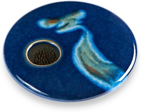 Georgetown Pottery Round Ikebana Flower Vase, Blue Wave