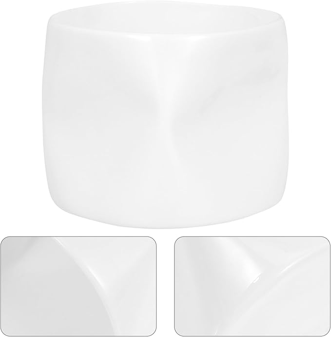 GLEAVI Mini Irregular Shaped Ceramic Teacup Versatile White Porcelain Bowl Candle Holder for Daily Use Home Decor and Festive Occasions