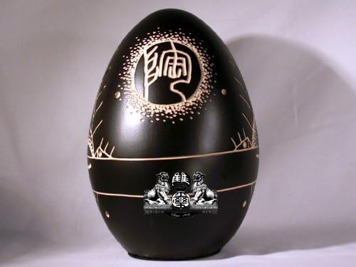 Unique Art Since 1996 10" The Egg Handcrafted and Painted Pottery