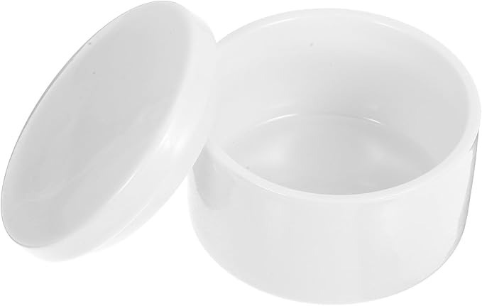 STOBAZA 3 Inch White Ceramic Jewelry Box with Lid, Small Round Porcelain Trinket Dish for Ring Earring, Minimalist Organizer Container for Vanity, DIY Paintable Favor for Wedding Valentine