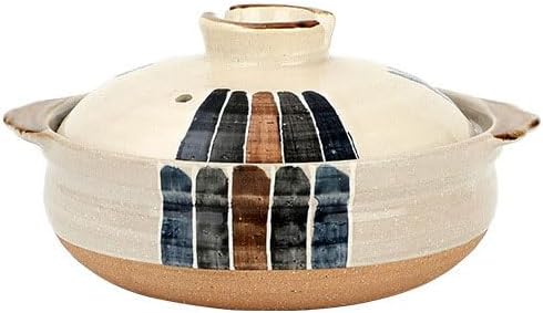 Korean Stone Pot with Lid, Shallow Mouth Ceramic Cooking Pot, Heat Resistant Earthenware Dish for Bibimbap and Casserole Rice,0.8L,A