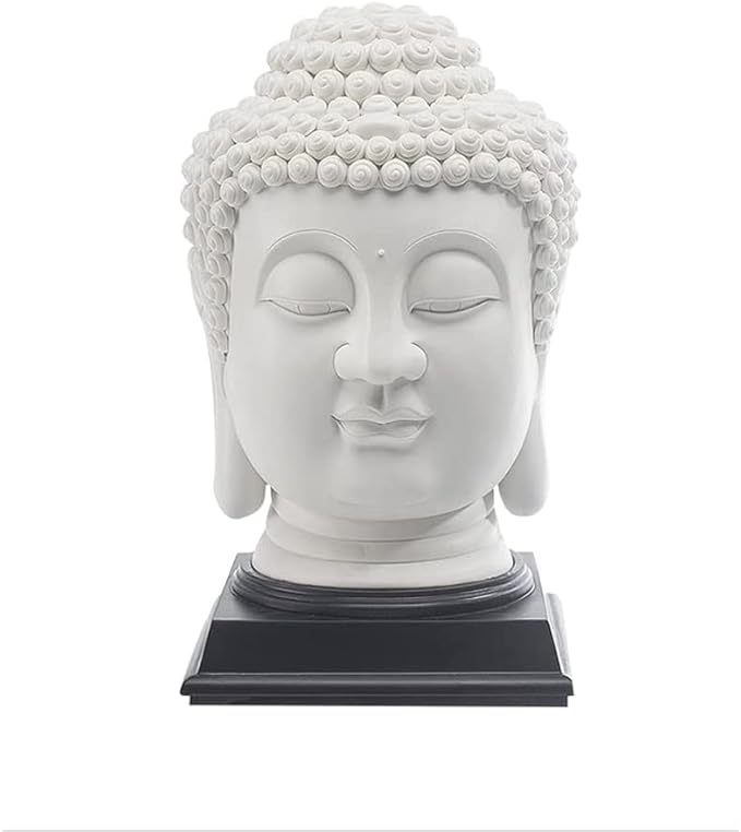Buddha Statue,buddha statues for home 11.8" Buddah Head Statute Ceramics Buddha Figurine – Hand Carved Collectibles Feng Shui Southeast Asia Buddah Sculpture For Home Decor Praying Buddha Statue