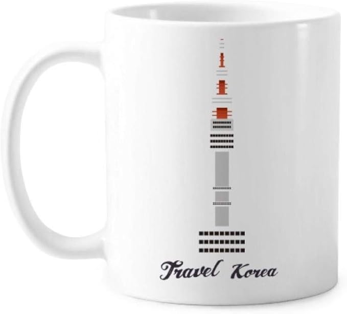 Seoul Tower in Korea Art Deco Gift Fashion Mug Pottery Ceramic Coffee Porcelain Cup Tableware