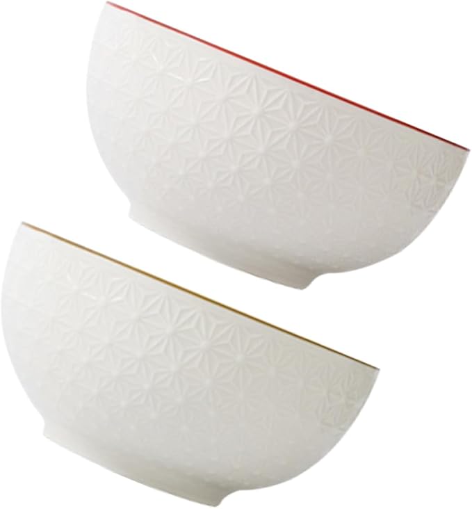 MERRYHAPY Ceramic Rice Bowl Square Shape Decorative Salad Bowl Set Home Kitchen Dinnerware