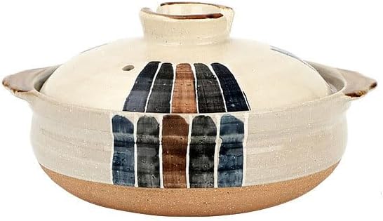 Korean Stone Pot with Lid, Shallow Mouth Ceramic Cooking Pot, Heat Resistant Earthenware Dish for Bibimbap and Casserole Rice,1.6L,A
