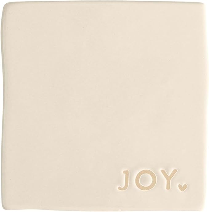 Santa Barbara Design Studio Ceramic Christmas Coasters - Holiday Table Décor, Set of 4, Joy Love Drink Be Merry