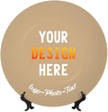 Custom Photo Ceramic Decorative Plate, Wobble-Plate Dishes with Display Stand, Handmade Ceramic Ornament, for Wall Hanging Living Room Bathroom Decor Gift, Tan-7 In