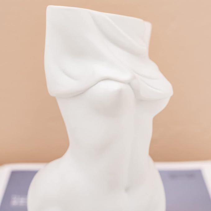 AETVRNI Female Body Vase for Boho Home Decor centerpieces White Ceramic Butt Vase for Bathroom Decor,A